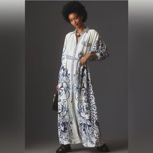 Anthropologie The Irene Linen Shirt Dress by Maeve